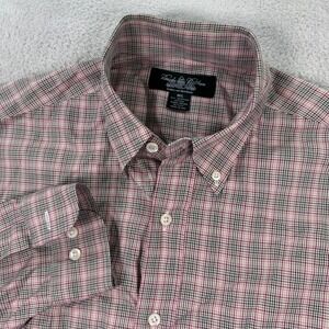Brooks Brothers All Egyptian Cotton Plaid Button Down Shirt Dress Casual M/L EUC